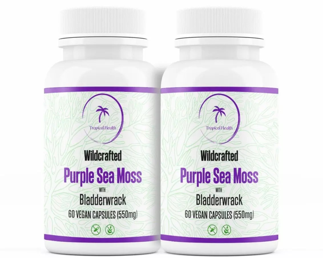 Wildcrafted Purple Irish Sea Moss with Bladderwrack (2 Bottles)