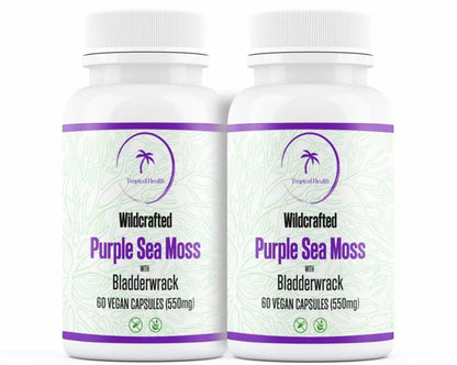 Wildcrafted Purple Irish Sea Moss with Bladderwrack (2 Bottles)