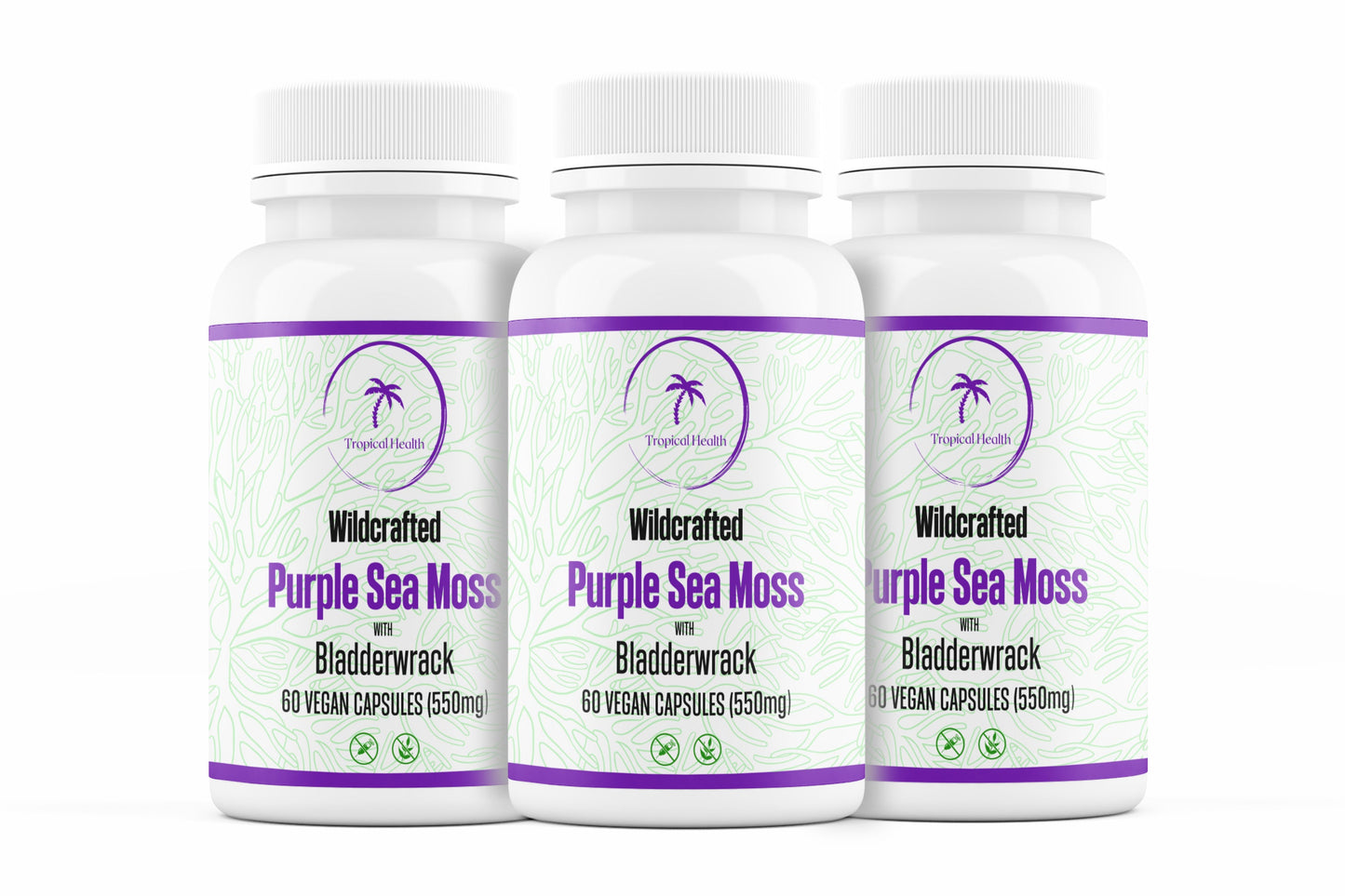 Wildcrafted Purple Sea Moss with Bladderwrack (3 bottles)