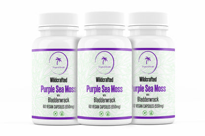 Wildcrafted Purple Sea Moss with Bladderwrack (3 bottles)