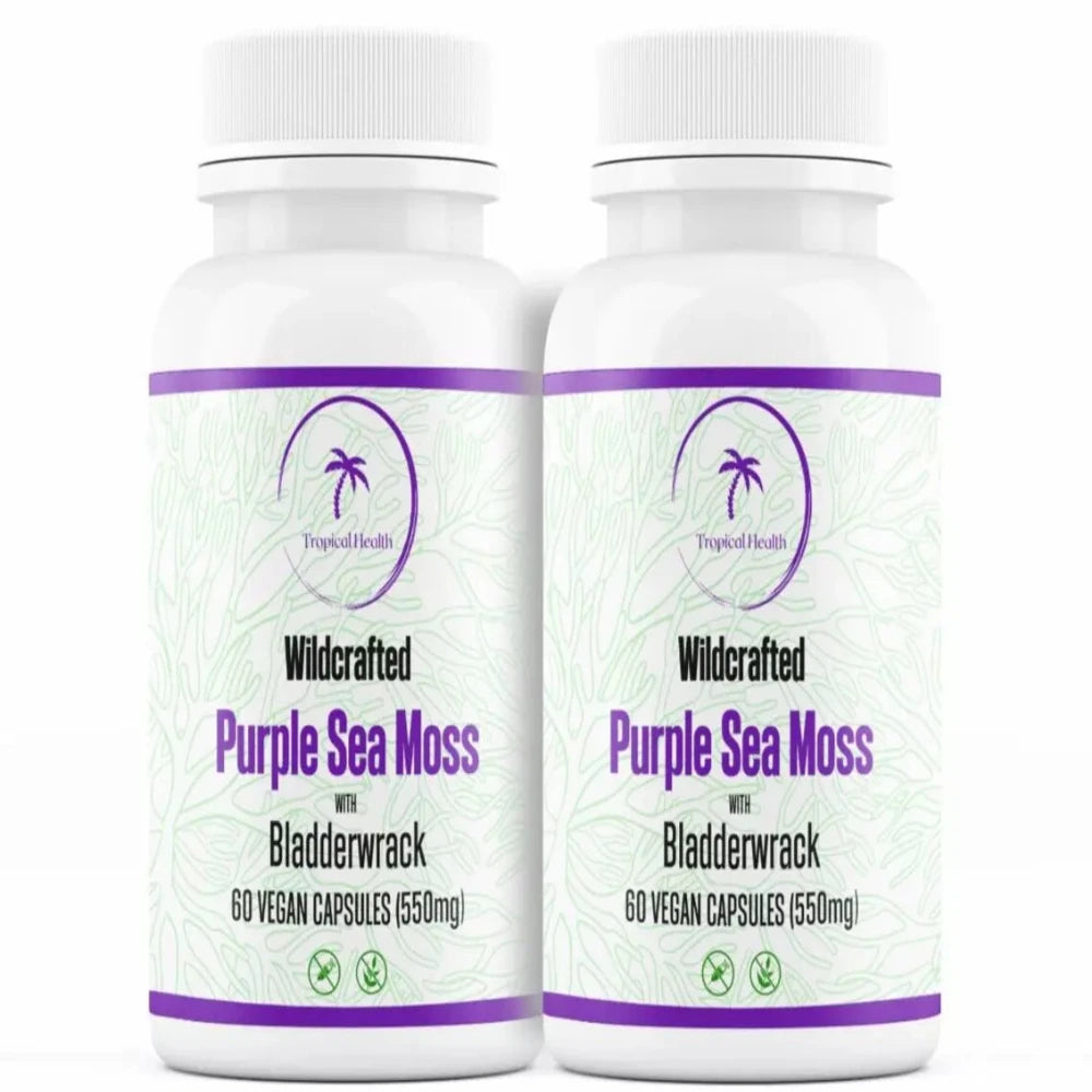 Wildcrafted Purple Irish Sea Moss with Bladderwrack (2 Bottles)