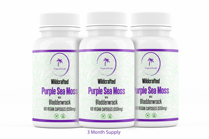 Wildcrafted Purple Sea Moss with Bladderwrack (3 bottles)