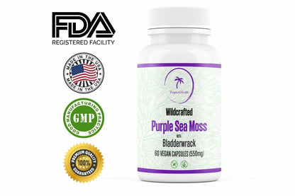 Wildcrafted Irish Sea Moss Capsules with Bladderwrack